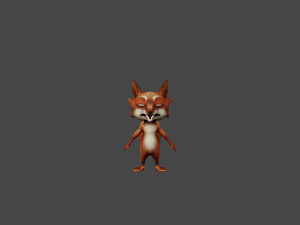 5Dollar Store Rigged Fat Fox 3D Model