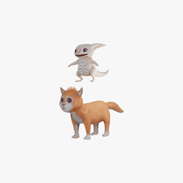 5Dollar Store Cute Cat Creature Modelo 3D .c4d .max .obj .3ds .fbx .stl .blend 