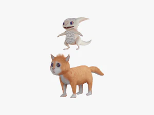 5डॉलर स्टोर प्यारा बिल्ली प्राणी 3D मॉडल