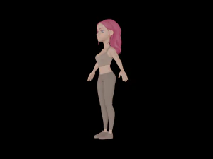 5Dollar Store Cute Cartoon Girl 3D Model