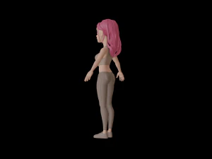 5Dollar Store Cute Cartoon Girl 3D Model