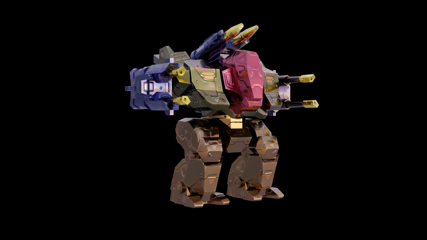 5Dollar Store Rigged Mech Game Ready 3D Model .c4d .max .obj .3ds .fbx .stl .blend