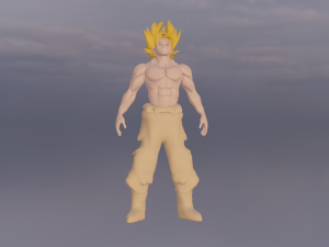 3DollarStore Songoku Rigged Game Ready Modelo 3D