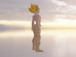 3DollarStore Songoku Rigged Game Ready Modelo 3D