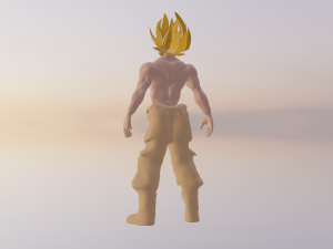 3DollarStore Songoku Rigged Game Ready Modelo 3D
