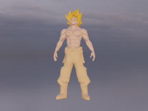 3DollarStore Songoku Rigged Game Ready Modelo 3D