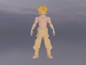 3DollarStore Songoku Rigged Game Ready Modelo 3D