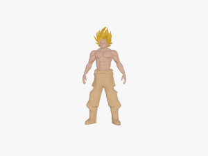 3DollarStore Songoku Rigged Game Ready Modelo 3D