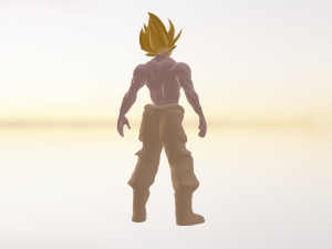 Unity Blender Songoku Game Starter 3D मॉडल