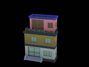 Blender city generator geometry node and random material 3D Model