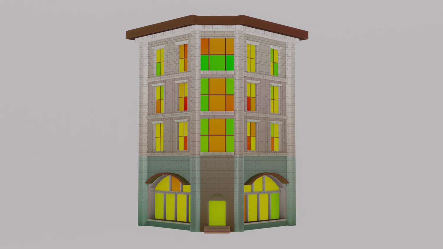 Free pbr stylized building 3D Model .c4d .max .obj .3ds .fbx .stl .blend 