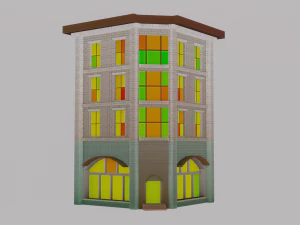 Free pbr stylized building 3D Model