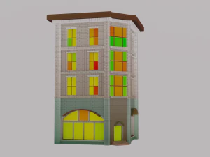 Free pbr stylized building 3D Model