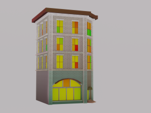 Free pbr stylized building 3D Model
