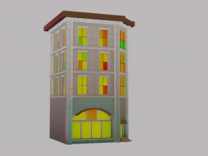 Free pbr stylized building 3D Model