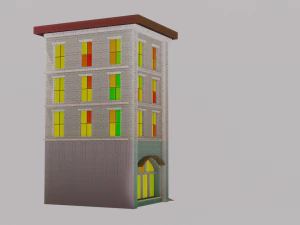 Free pbr stylized building 3D Model