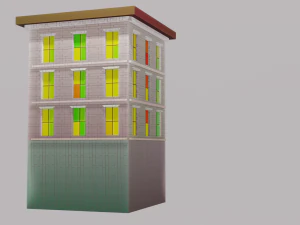 Free pbr stylized building 3D Model