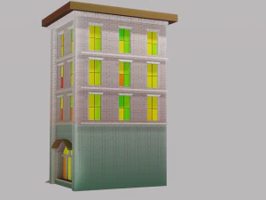 Free pbr stylized building 3D Model