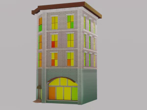 Free pbr stylized building 3D Model