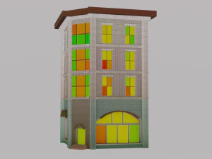 Free pbr stylized building 3D Model