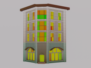 Free pbr stylized building 3D Model