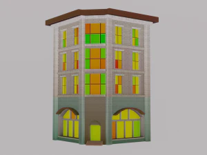 Free pbr stylized building 3D Model