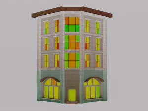 Free pbr stylized building 3D Model