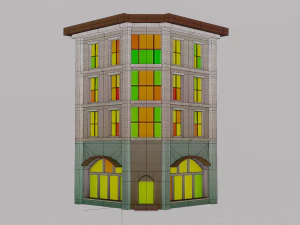 Free pbr stylized building 3D Model