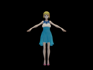 Anime girl with dress 3D 模型