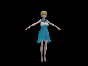 Anime girl with dress Modelo 3D