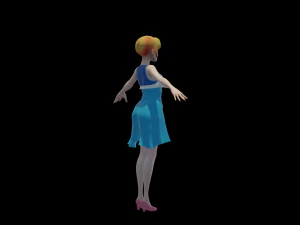 Anime girl with dress 3D Model