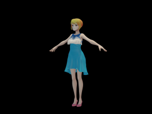 Anime girl with dress Modelo 3D