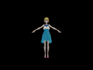 Anime girl with dress Modelo 3D