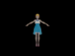 Anime girl with dress 3D Model
