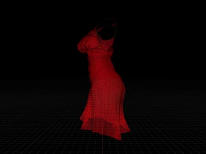 Anime girl with dress 3D Model