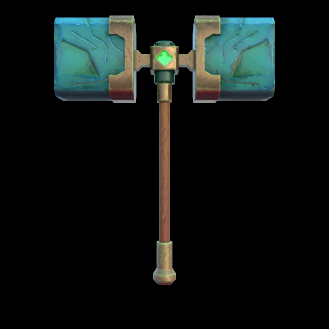 Lowpoly Stylized FBX Hammer 3D Model .c4d .max .obj .3ds .fbx .stl .blend 