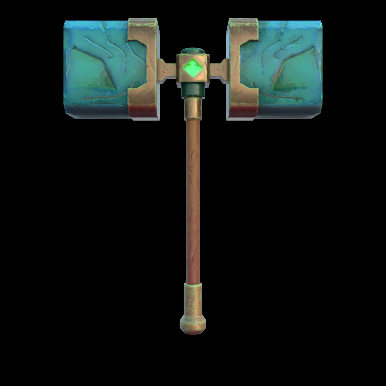 Lowpoly Stylized FBX Hammer 3D Model .c4d .max .obj .3ds .fbx .stl .blend 