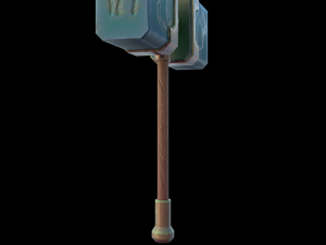 Lowpoly Stylized FBX Hammer 3D Model