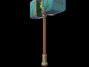 Lowpoly Stylized FBX Hammer 3D Model