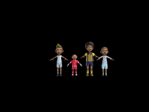 Cartoon Boy With Football Uniform 3D 模型