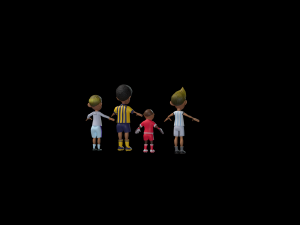 Cartoon Boy With Football Uniform Model 3D