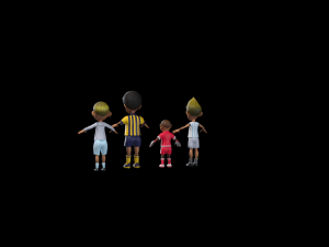 Cartoon Boy With Football Uniform Model 3D