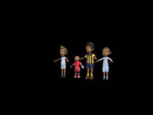 Cartoon Boy With Football Uniform Model 3D