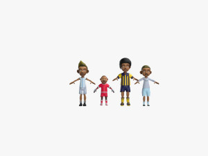 Cartoon Boy With Football Uniform Model 3D