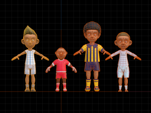 Cartoon Boy With Football Uniform Model 3D