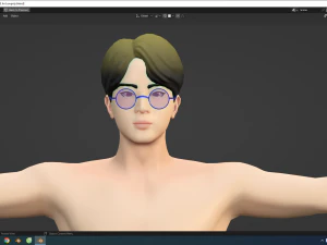BTS 진 양식화된 Lowpoly 3D 모델