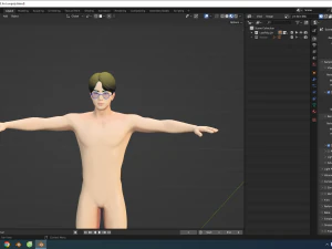 BTS Jin Stylized Lowpoly 3D Model