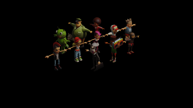 Subway surfers collection 3D Model .c4d .max .obj .3ds .fbx .stl .blend 