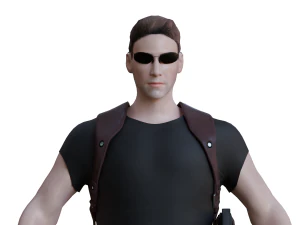 Neo From Matrix Game Ready 3D Model