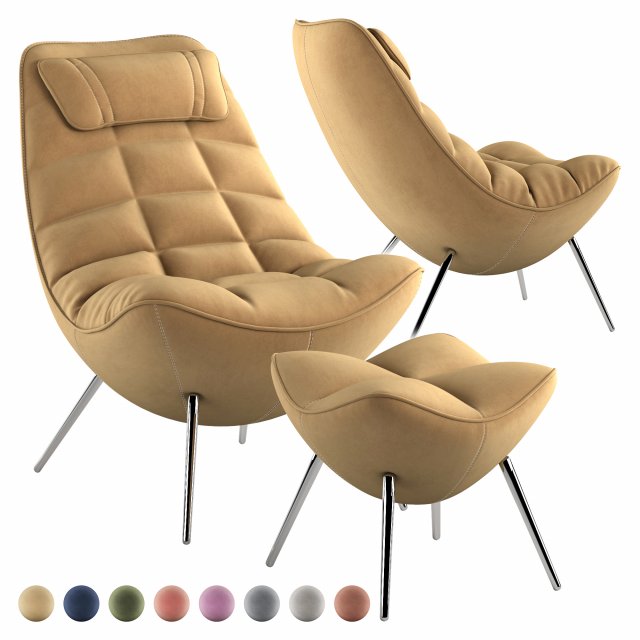 Lulea armchair Model 3D .c4d .max .obj .3ds .fbx .stl .blend 